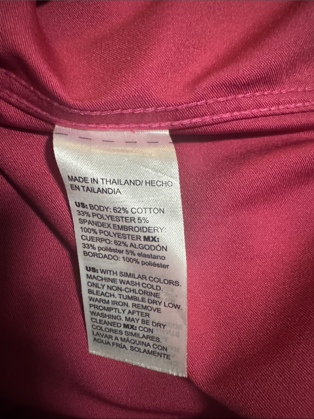 Chico’s No Iron Women’s Fuchsia Button-Up Blouse - Classic Collared Top Size 14 - Picture 9 of 11